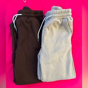 Brown and beige sweats ( size small )